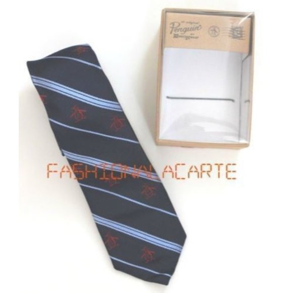 An Original PENGUIN by MUSINGWEAR Dress TIE 100% Silk STRIPE (VARIOUS COLORS) - Picture 1 of 3
